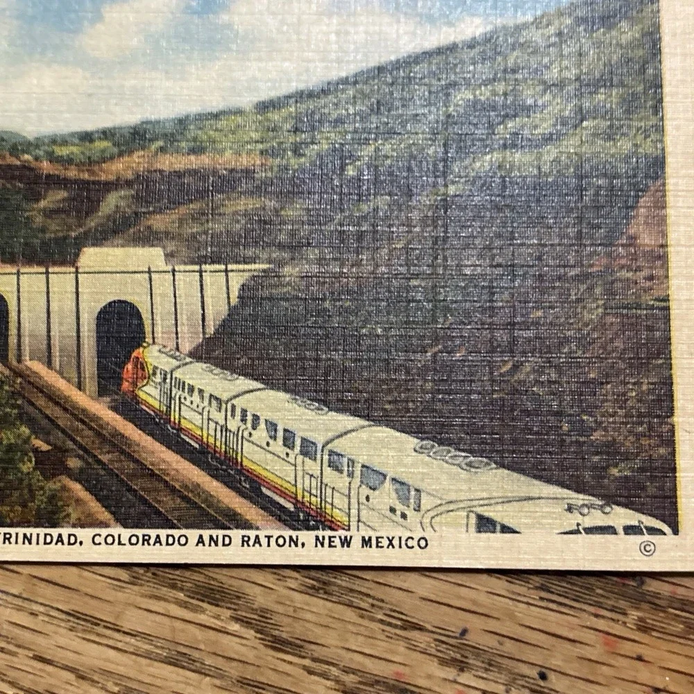 Raton Tunnel Between Trinidad Colorado New Mexico Scenic Train Railroad Postcard